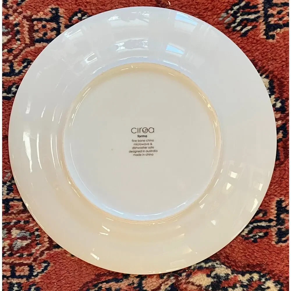 Ciroa FORMA BLACK Fine Bone China Black Floral on White 8